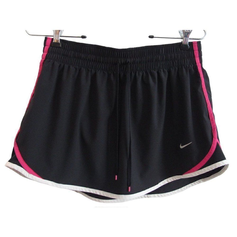 Nike Dri Fit Black with Pink & White Running Skirt Zip‎ Pocket Sz M